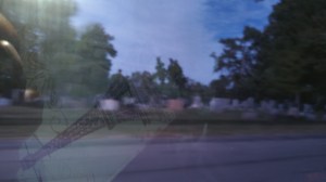 reflections at a car window